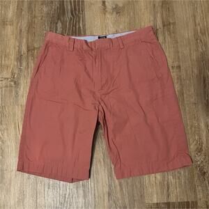 J.CREW Chino Shorts Red Cotton Button Pockets Regular Fit Flat Front Men